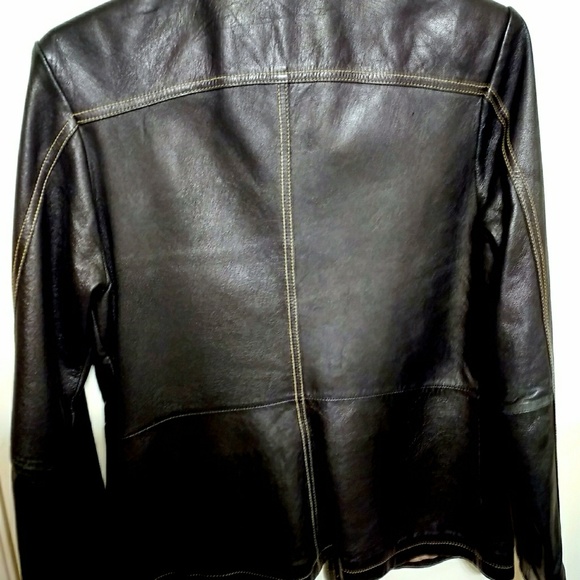 Women's Black Leather Jacket - Picture 3 of 3